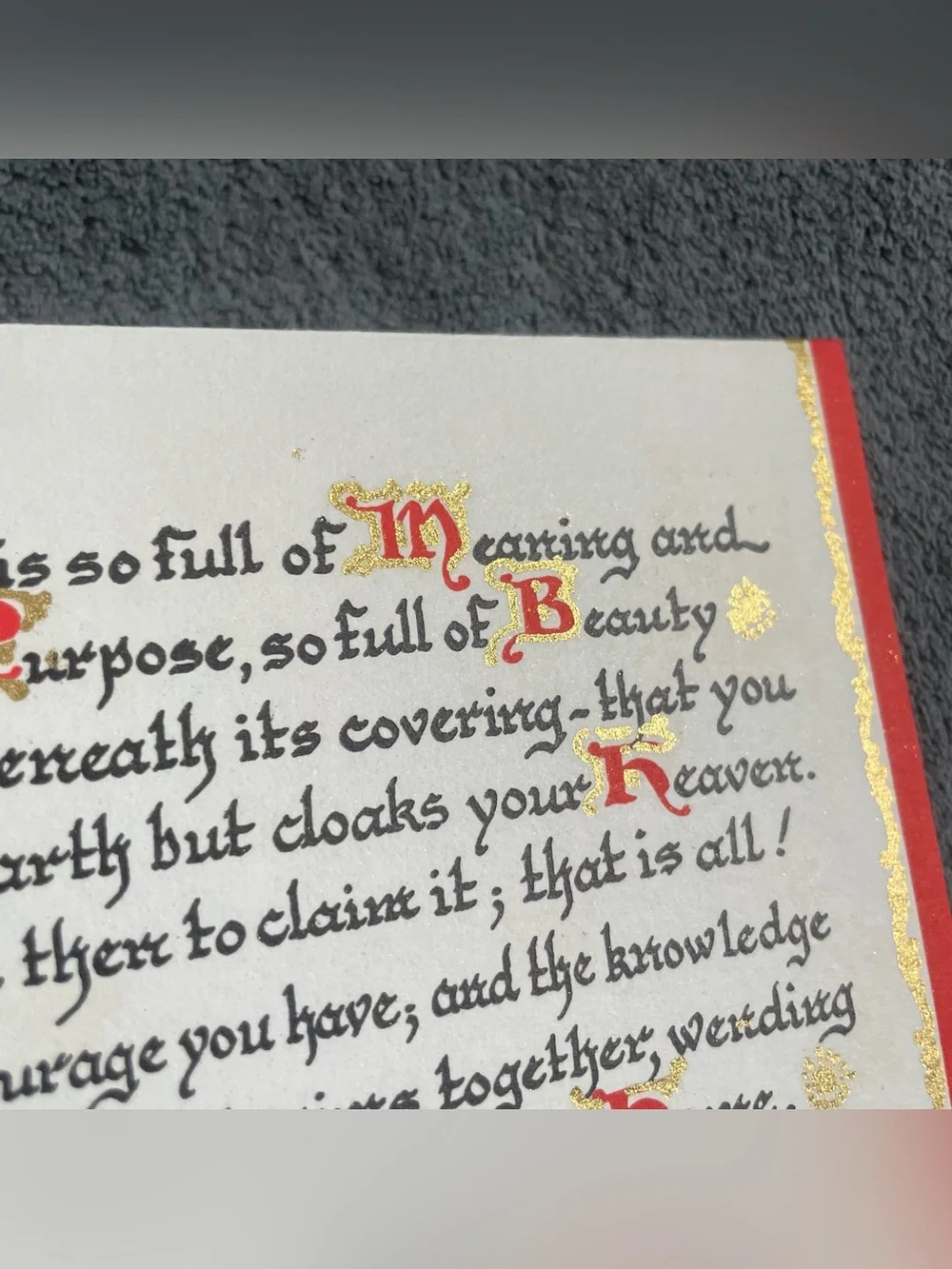 Vintage Calligraphy Greeting Card